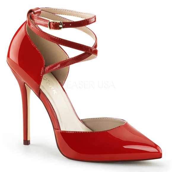 XYD Women Graceful Embellished Crisscross Straps Pointed Toe  Pointed Toe Criss Cross High Heel Shoes